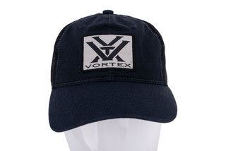 Unstructured hat with mesh back panel, Navy blue.
